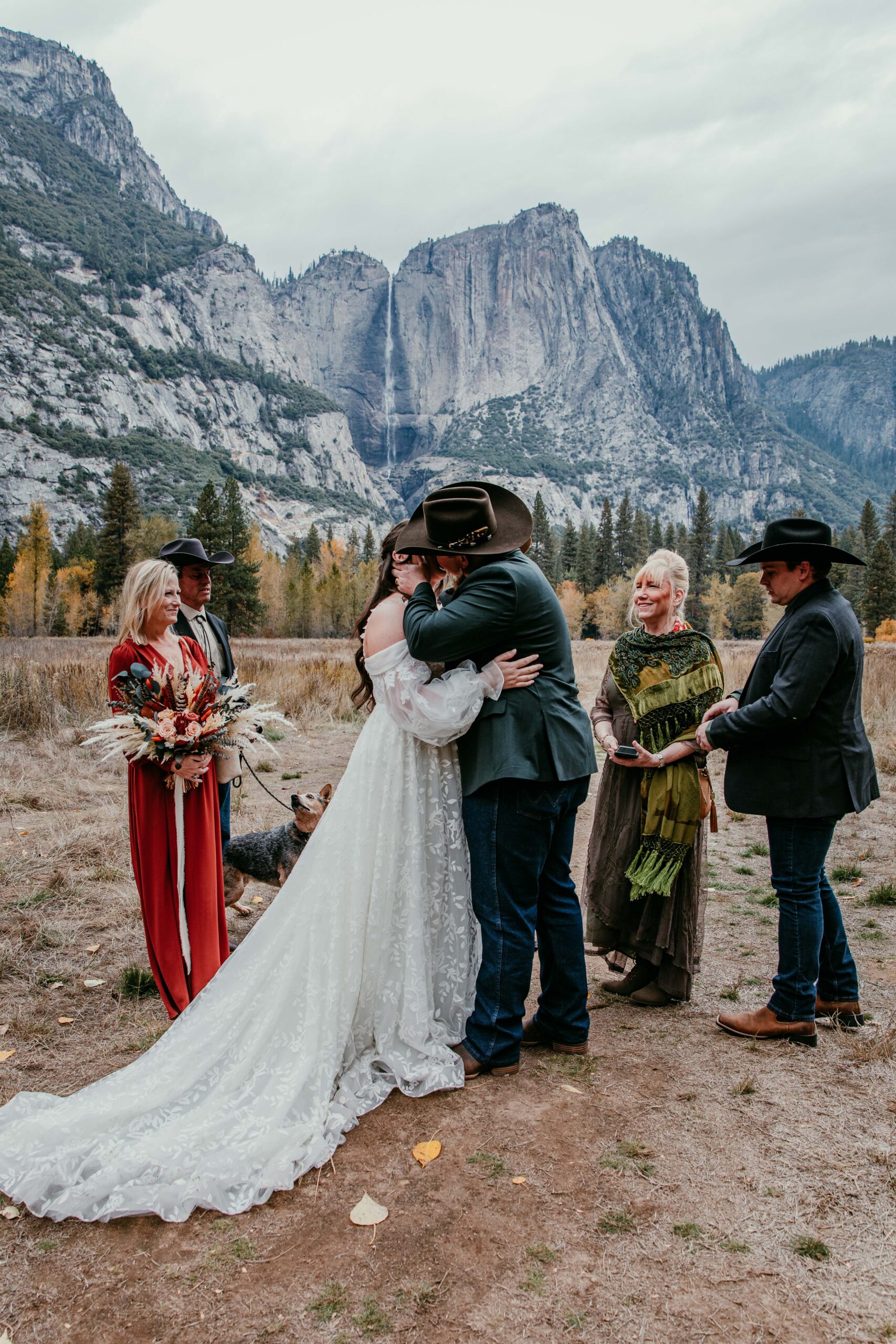 Couple embracing after their mountain ceremony showing adventurous elopement ideas in California